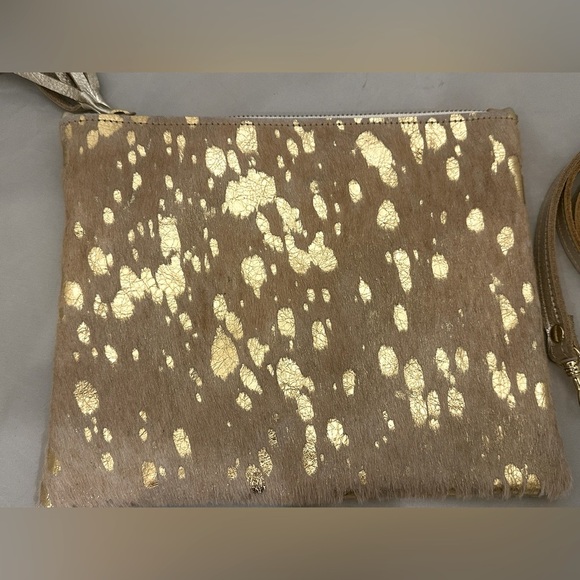 Beaudin | Gold and Brown Cowhide Clutch - Picture 2 of 6